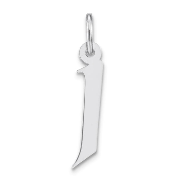 Sterling Silver Rhodium-plated Artisan Block Letter J Initial Charm QC5089J