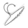 thumbnail image 1 of Sterling Silver Rhodium-plated Beaded Adjustable Bracelet, 1 of 3