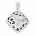 thumbnail image 1 of Sterling Silver Rhodium-plated Black & Preciosa Crystal Square Pendant, 1 of 2