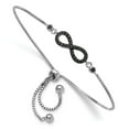 thumbnail image 1 of Sterling Silver Rhodium-plated Black Spinel Infinity Symbol Adjustable Brac, 1 of 4