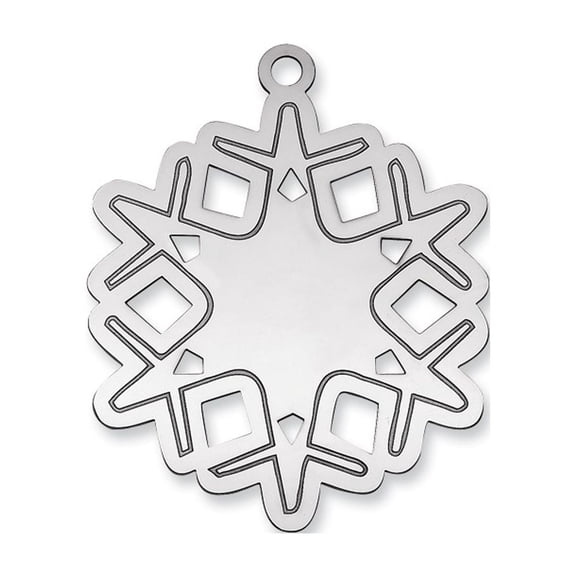 Sterling Silver Rhodium-plated Blank Christmas Snowflake Ornament QQQ348B
