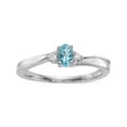 thumbnail image 1 of Sterling Silver Rhodium-plated Blue Topaz Birthstone Ring, 1 of 2