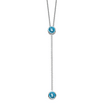 thumbnail image 1 of Sterling Silver Rhodium-plated Blue Topaz with 2in Extender Y Shaped Necklace, 1 of 3