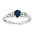 thumbnail image 1 of Sterling Silver Rhodium-plated Blue and White Sapphire Ring, 1 of 1