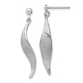 thumbnail image 1 of Finest Gold Sterling Silver Rhodium-Plated Brushed Dangle Post Earrings, 1 of 3