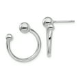 thumbnail image 1 of Sterling Silver Rhodium-plated C-Hoop Post Earrings, 1 of 4