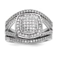 thumbnail image 1 of Sterling Silver Rhodium-plated CZ 3 Ring Set, 1 of 7