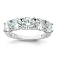 thumbnail image 1 of Sterling Silver Rhodium-plated CZ 5-Stone Ring, 1 of 6