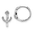 thumbnail image 1 of Sterling Silver Rhodium-plated CZ Anchor Hinged Earrings, 1 of 1