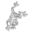 thumbnail image 1 of Sterling Silver Rhodium-plated CZ Frog Pin Brooch QQP361, 1 of 3