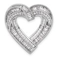 thumbnail image 1 of Sterling Silver Rhodium-plated CZ Heart Chain Slide Pendant, 1 of 4