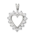 thumbnail image 1 of Sterling Silver Rhodium-plated CZ Heart Pendant, 1 of 1