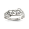 thumbnail image 1 of Sterling Silver Rhodium-plated CZ Infinity Ring - Size 7, 1 of 3