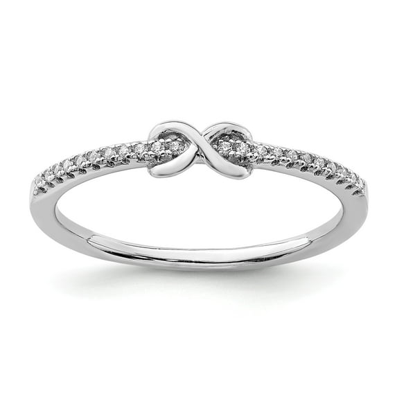 Sterling Silver Rhodium-plated CZ Infinity Ring - Size 8