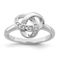 thumbnail image 1 of Sterling Silver Rhodium-plated CZ Knot Ring - Size 8, 1 of 3