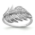 thumbnail image 1 of Sterling Silver Rhodium-plated CZ Leaf Ring - Size 6, 1 of 3
