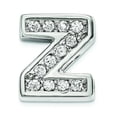 thumbnail image 1 of Finest Gold Sterling Silver Rhodium-Plated CZ Letter Z Initial Slide Charm, 1 of 5