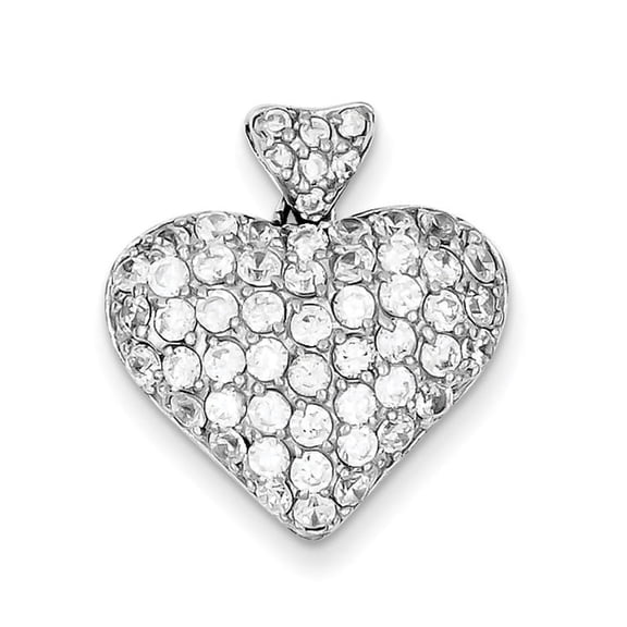 FJC Finejewelers Sterling Silver Cubic Zirconia Puffed Heart Pendant Necklace - Chain Included
