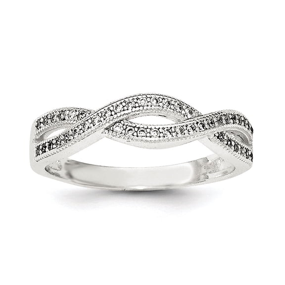 Sterling Silver Rhodium-plated CZ Ring QR6252
