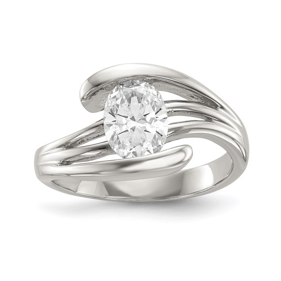 Sterling Silver Rhodium-plated CZ Ring QR6644