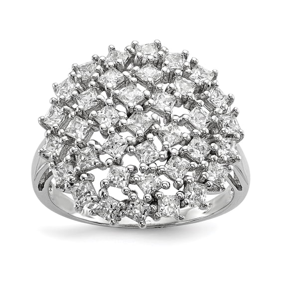 Sterling Silver Rhodium-plated CZ Ring QR6666