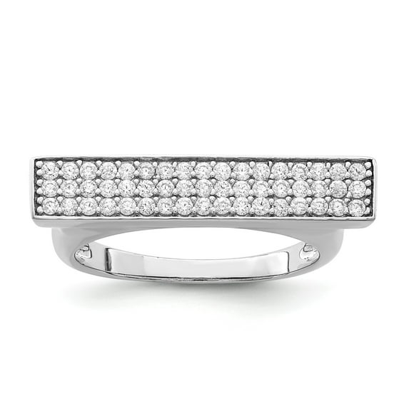 Sterling Silver Rhodium-plated CZ Ring - Size 6