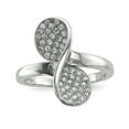 thumbnail image 1 of Finest Gold Sterling Silver Rhodium-Plated CZ Ring - Size 8, 1 of 5