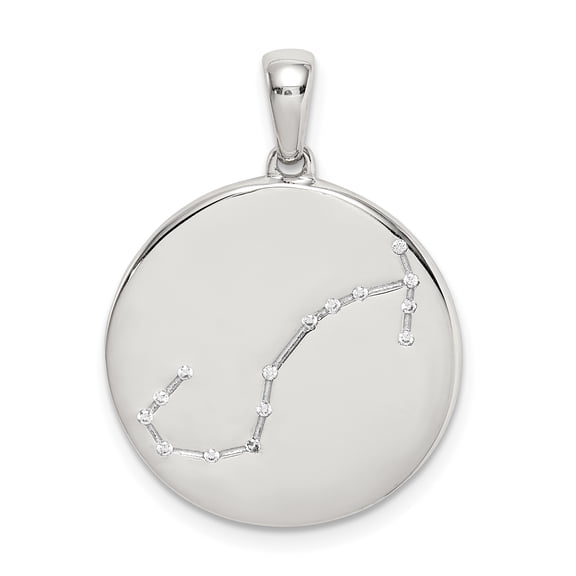 Sterling Silver Rhodium-plated & CZ Scorpio Zodiac Pendant QC9737