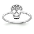thumbnail image 1 of Sterling Silver Rhodium-plated CZ Skull Ring - Size 7, 1 of 3
