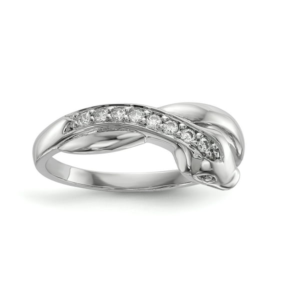 Sterling Silver Rhodium-plated CZ Snake Ring QR6699