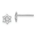 thumbnail image 1 of Sterling Silver Rhodium-plated CZ Snowflake Post Earrings, 1 of 1