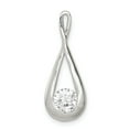 thumbnail image 1 of Sterling Silver Rhodium-plated CZ Tear Drop Pendant, 1 of 1