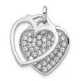 thumbnail image 1 of Sterling Silver Rhodium-plated CZ Two Piece Heart Pendant QP4925, 1 of 4