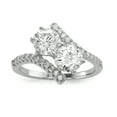 thumbnail image 1 of Sterling Silver Rhodium-plated CZ Two Stone Round Bypass Ring QR6709, 1 of 5
