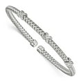 thumbnail image 1 of Sterling Silver Rhodium-plated CZ Woven Cuff, 1 of 3