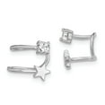 thumbnail image 1 of Sterling Silver Rhodium-plated CZ and Star Earring Cuff, 1 of 3