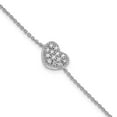 thumbnail image 1 of Finest Gold Sterling Silver Rhodium-Plated CZ with 1 in. Extension Heart Bracelet, 1 of 4