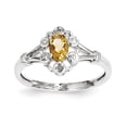 thumbnail image 1 of Sterling Silver Rhodium-plated Citrine & Diam. Ring, 1 of 2