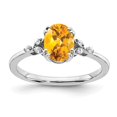 thumbnail image 1 of Sterling Silver Rhodium-plated Citrine and Diamond Ring, 1 of 4