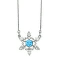 thumbnail image 1 of Sterling Silver Rhodium-plated Clear & Blue Crystal Snowflake with 2in Extender Necklace, 1 of 5