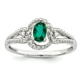thumbnail image 1 of Sterling Silver Rhodium-plated Created Emerald & Diam. Ring QBR16MAY, 1 of 5