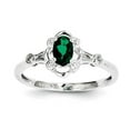 thumbnail image 1 of Sterling Silver Rhodium-plated Created Emerald & Diam. Ring QBR21MAY, 1 of 4
