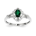 thumbnail image 1 of Sterling Silver Rhodium-plated Created Emerald & Diam. Ring QBR22MAY, 1 of 5