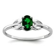 thumbnail image 1 of 925 Sterling Silver Polished Created Emerald Ring Size 10 2mm Wide Ring for Women - .36 cwt, 1 of 2