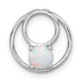 thumbnail image 1 of Sterling Silver Rhodium-plated Created Opal Chain Slide Pendant, 1 of 4