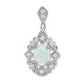 thumbnail image 1 of FJC Finejewelers Sterling Silver Created Opal and Cubic Zirconia Pendant Necklace - Chain Included, 1 of 4
