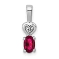 thumbnail image 1 of Sterling Silver Rhodium-plated Created Ruby & Diamond Pendant, 1 of 3
