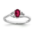 thumbnail image 1 of Sterling Silver Rhodium-plated Created Ruby Ring, 1 of 6