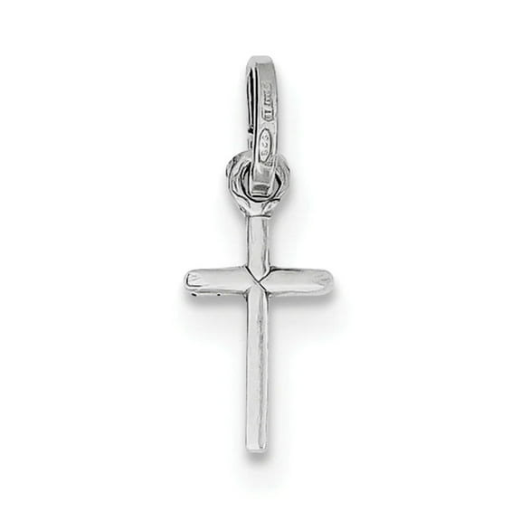 Sterling Silver Rhodium-plated Small Latin Cross Charm QP1135