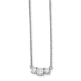 thumbnail image 1 of Sterling Silver Rhodium-plated & Cubic Zirconia 16.5in 3 Stone with 1in ext. Necklace, 1 of 1